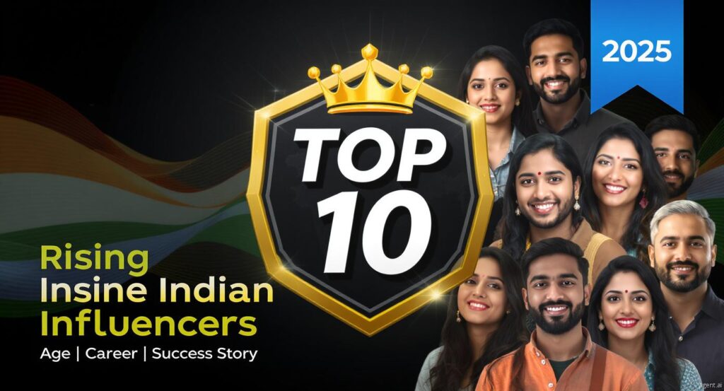 Biography of Top 10 Rising Influencers in India (2025)—Rising Indian Influencers, Profiles, Age, Career & Success Story